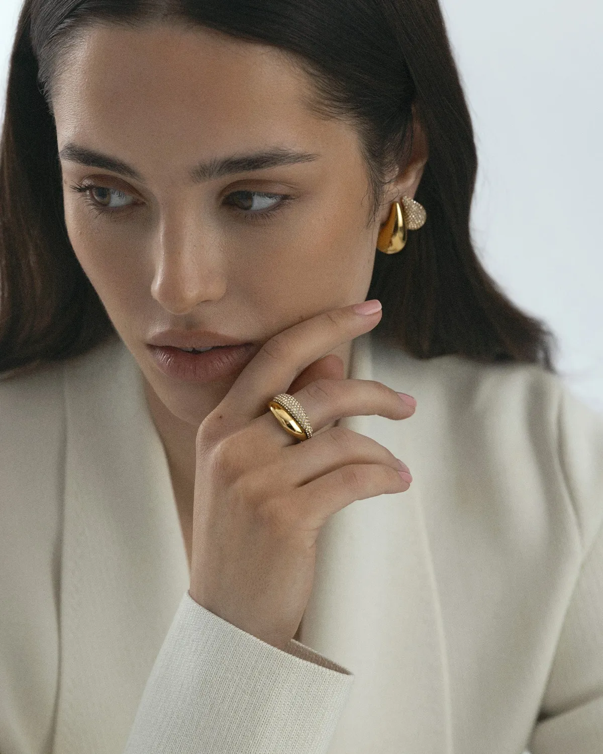 Mockberg Pavé Daring ring gull 50