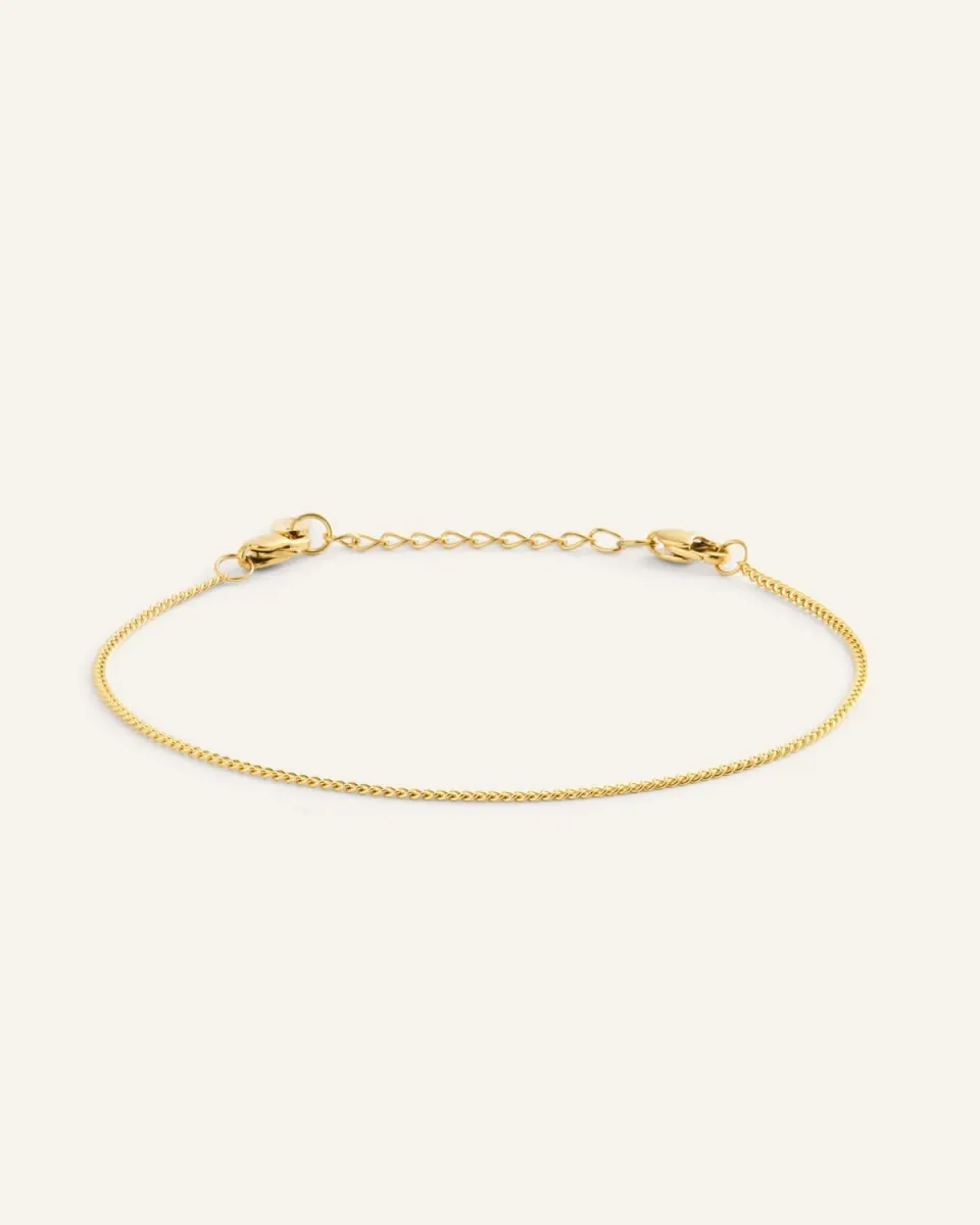 Mockberg Thin Curb Chain Small armbånd gull