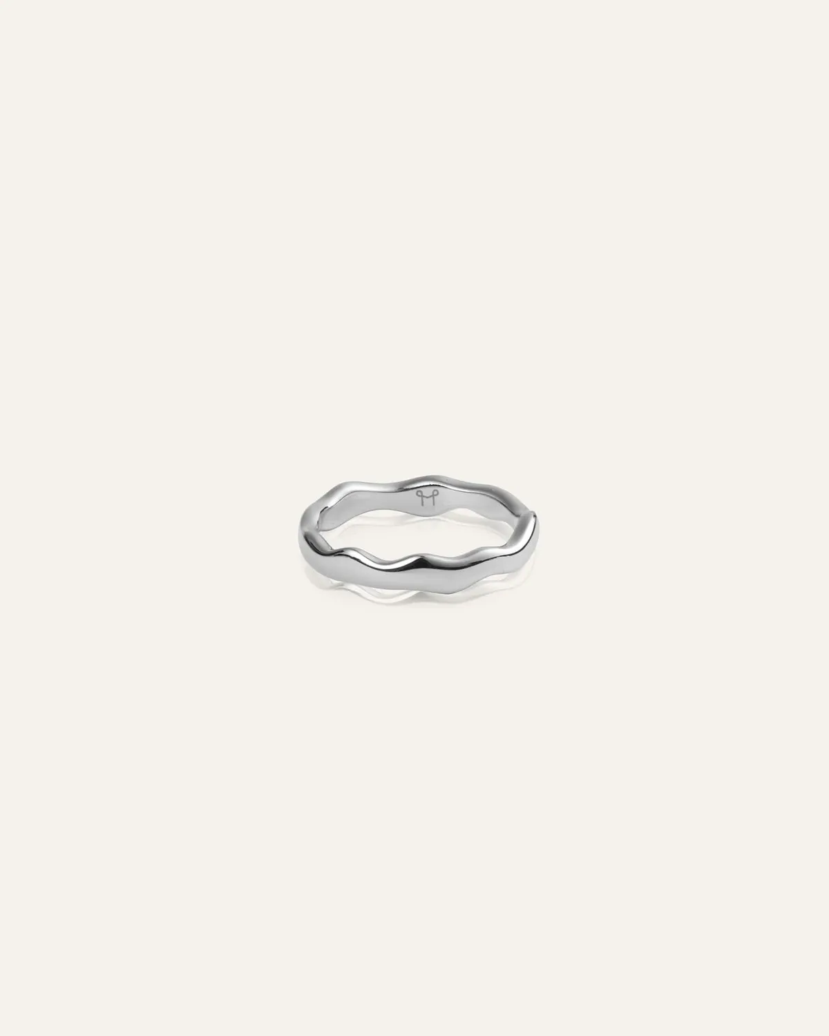 Mockberg Wavy Petite ring sølv vanntett stål
