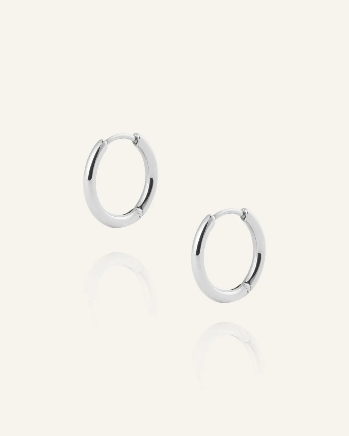 Mockberg Slim Small Hoops øredobber sølv 13 mm stål