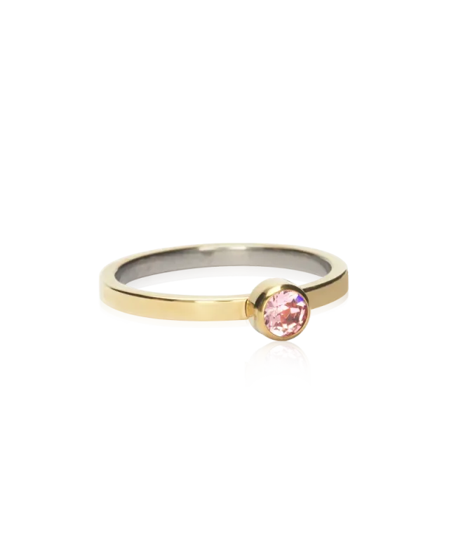 Blomdahl Bezel ring 18 mm gull light rose titan