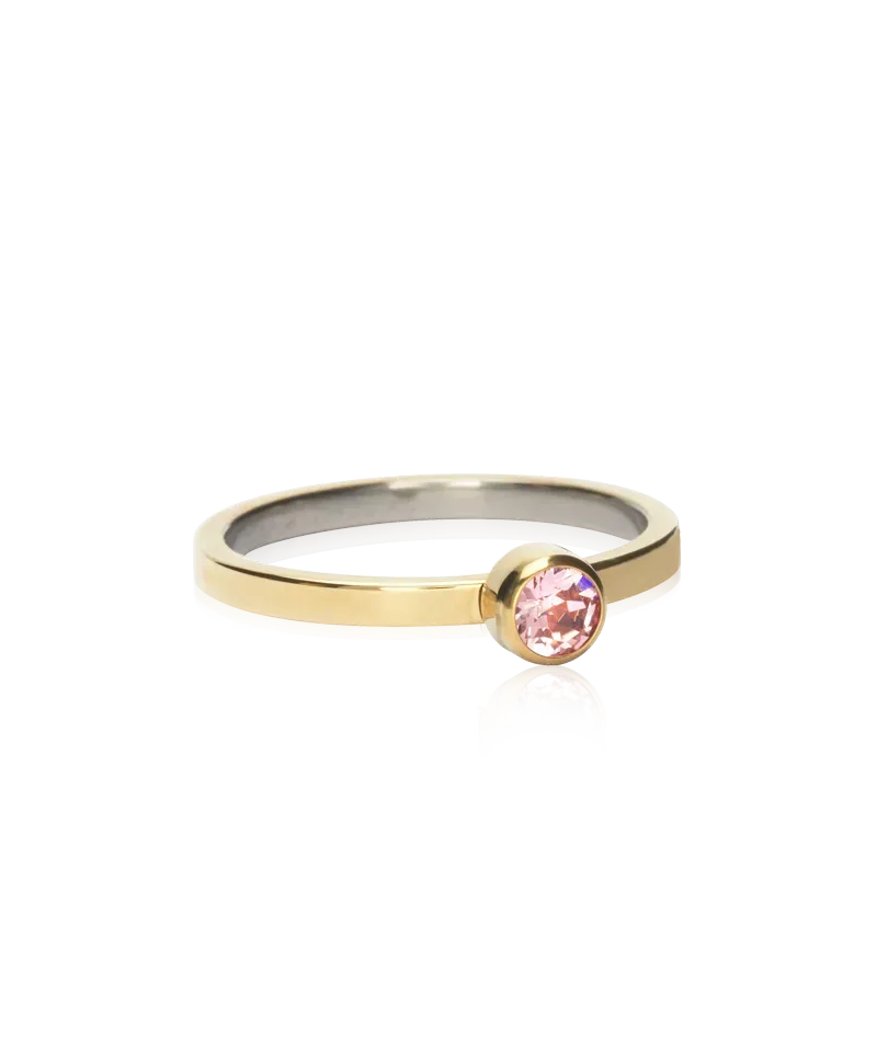 Blomdahl Bezel ring 18 mm gull light rose titan