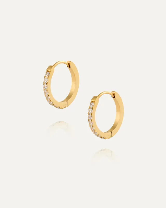 Mockberg Shiny Hoops Medium øredobber gull 16 mm