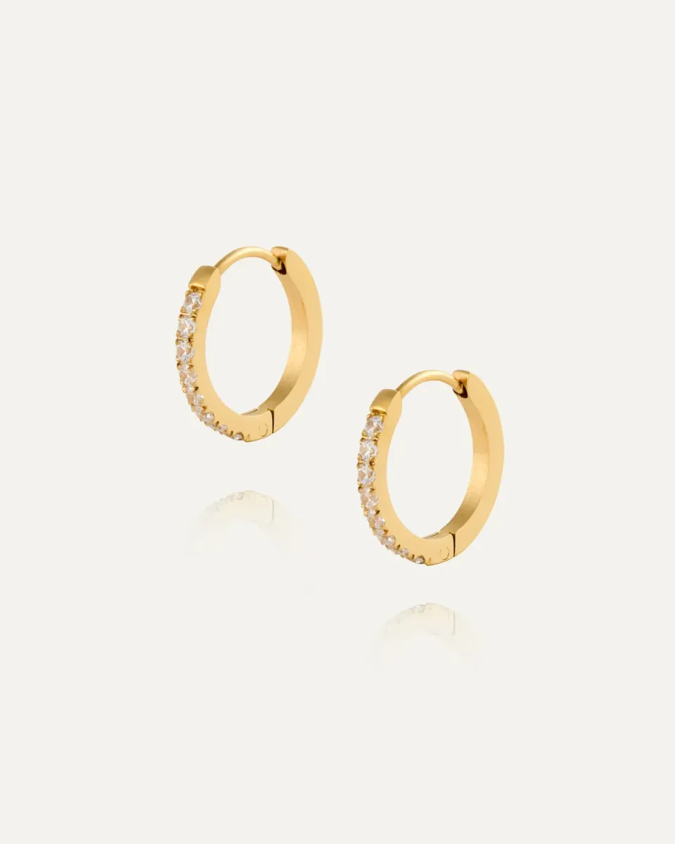 Mockberg Shiny Hoops Medium øredobber gull 16 mm