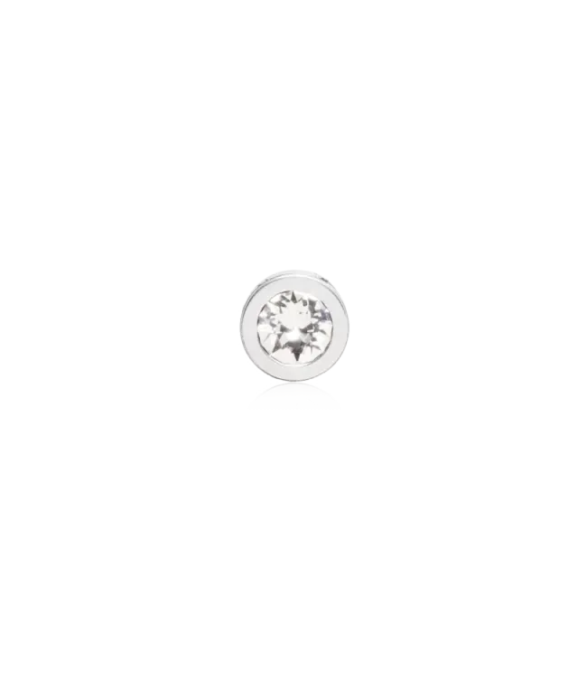 Blomdahl Grand Bezel anheng crystal 8 mm sølv nikkelfritt