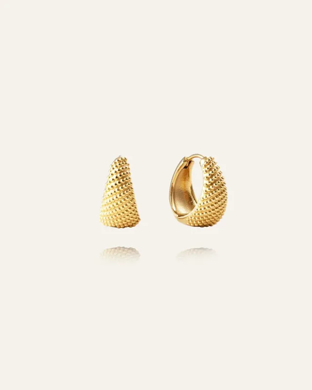 Mockberg Honey Hoops large øreringer gull 18 mm