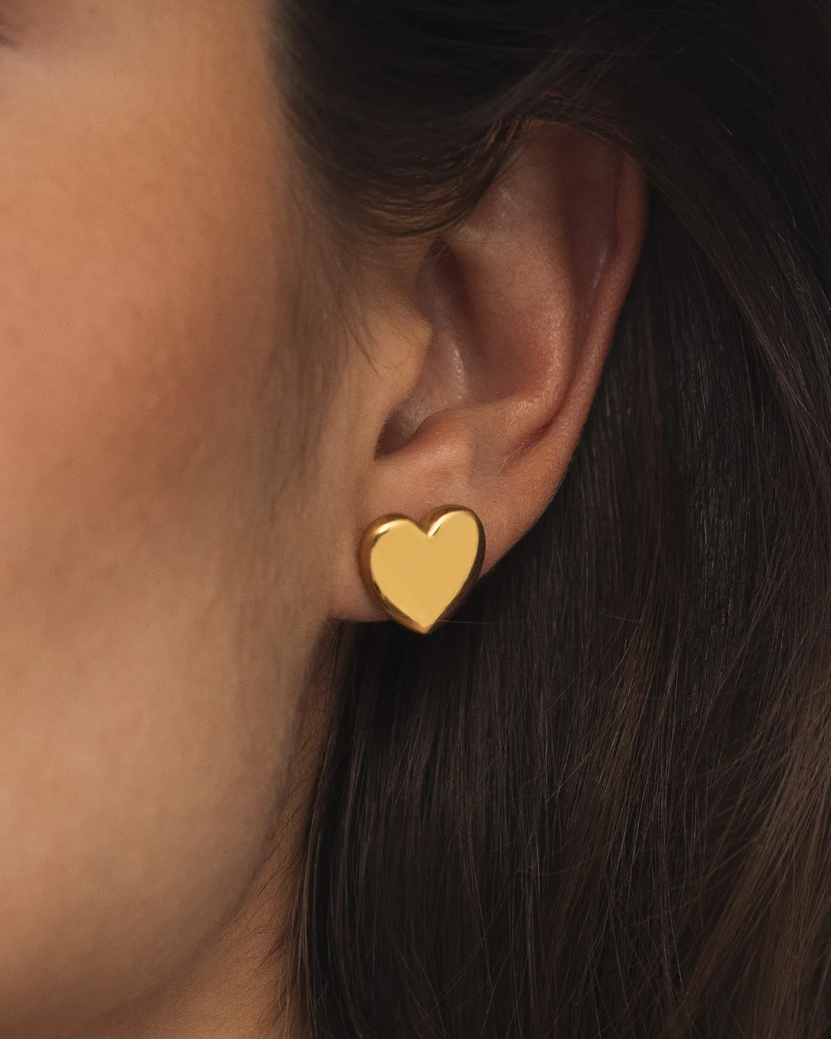 Mockberg Love Large Studs øredobber gull hjerte