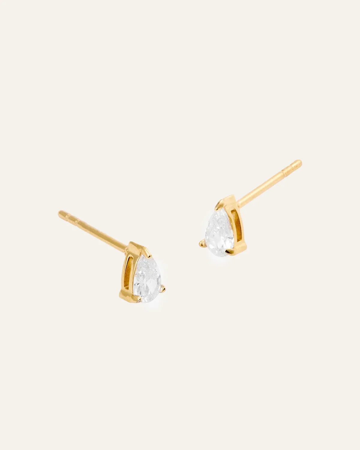 Mockberg Belle White Small Studs øredobber gull hvit