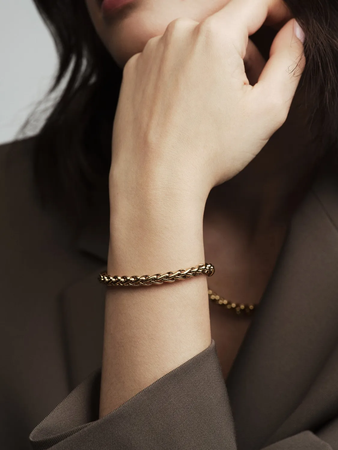 Mockberg Rebel Chain armbånd gull Medium 170 mm