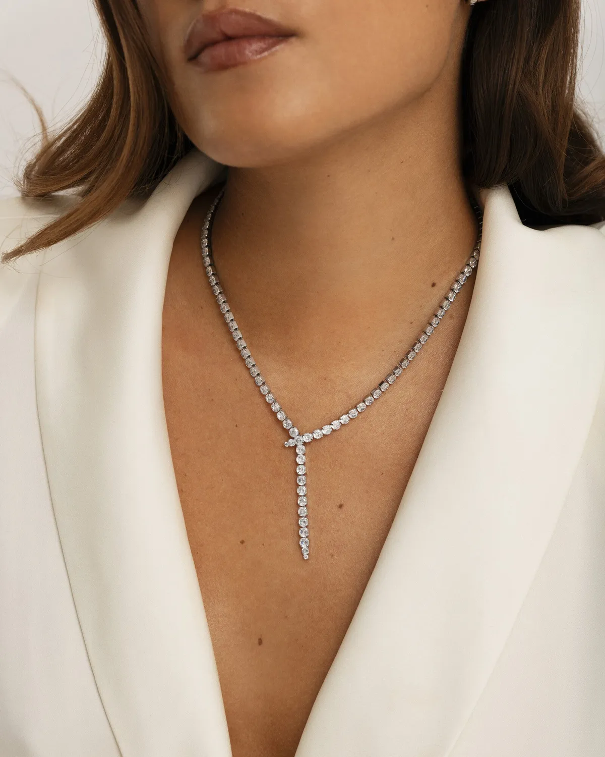 Mockberg Alora Necklace halskjede sølv 370+50 mm