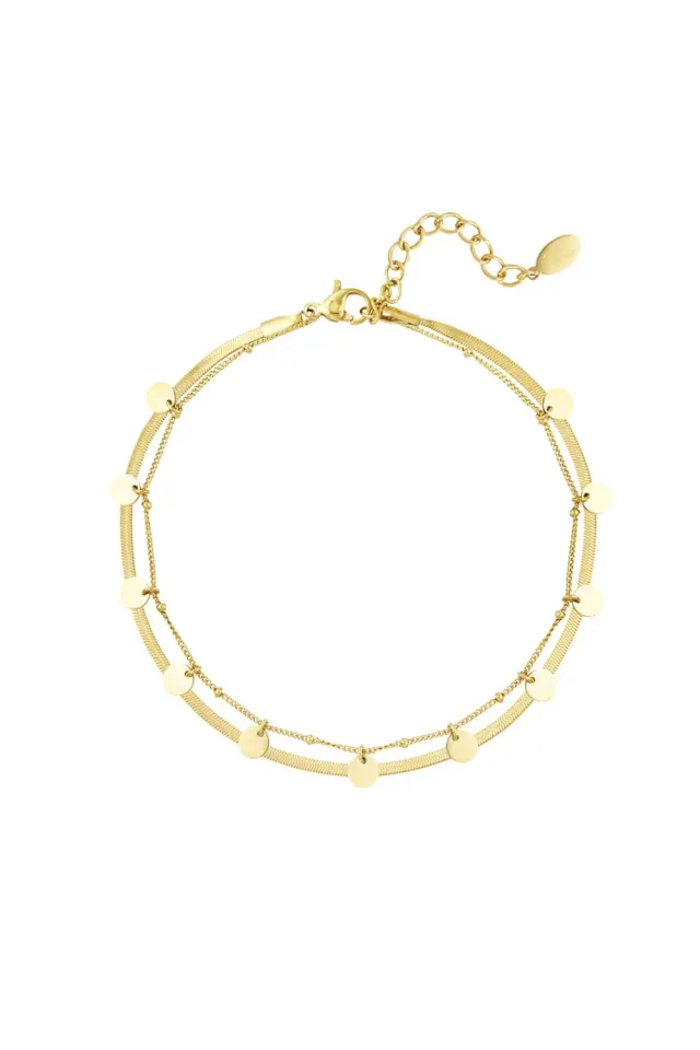 Mea Nani Soleil Double Anklet ankelkjede gullbelagt