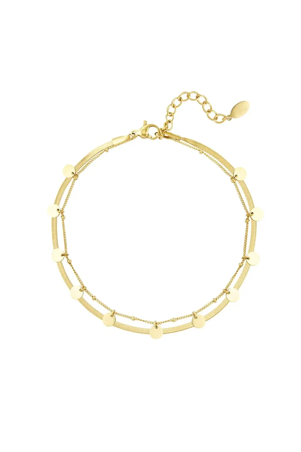 Mea Nani Soleil Double Anklet ankelkjede gullbelagt