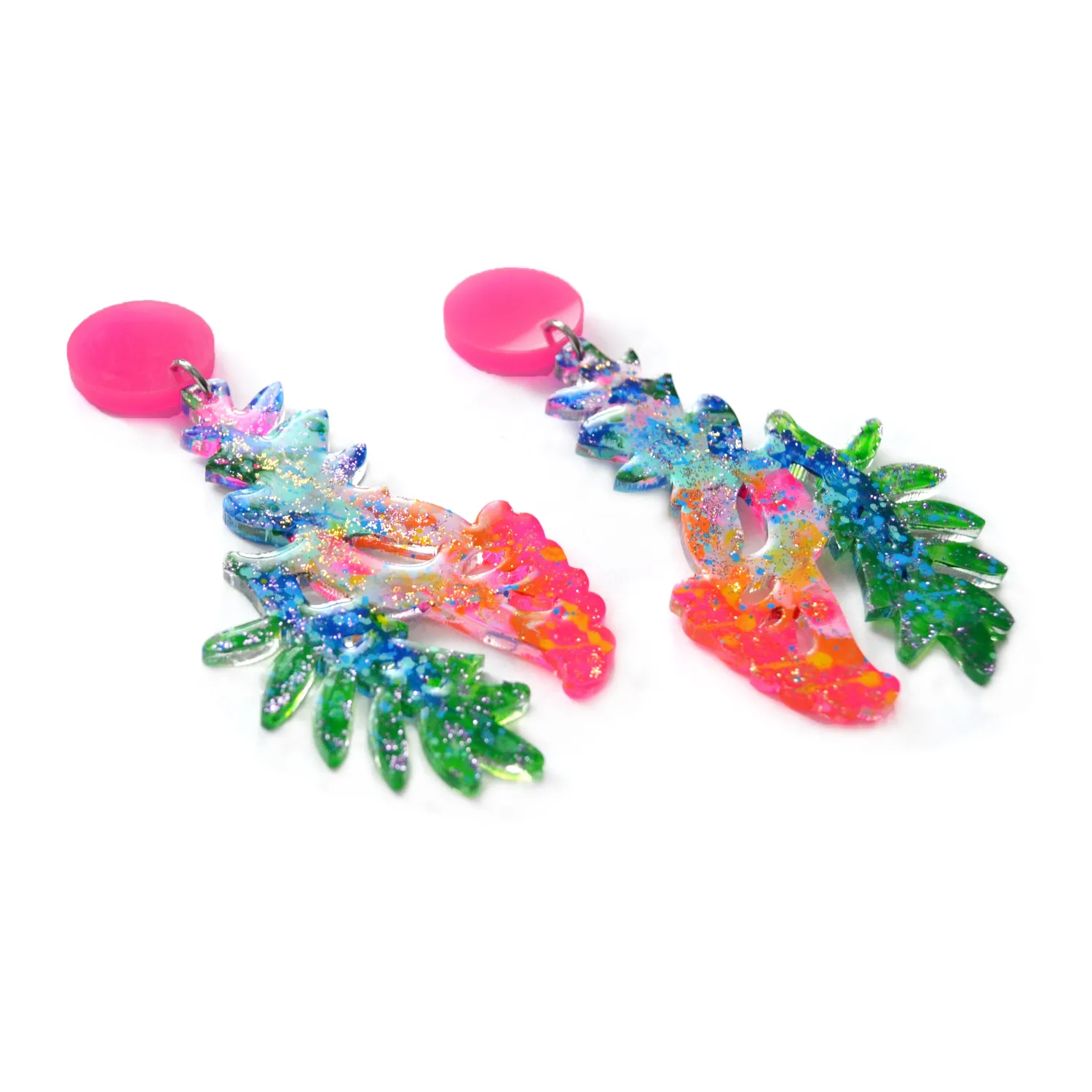 BooandBooFactory Tropical Flower øredobber 1 par fargerik