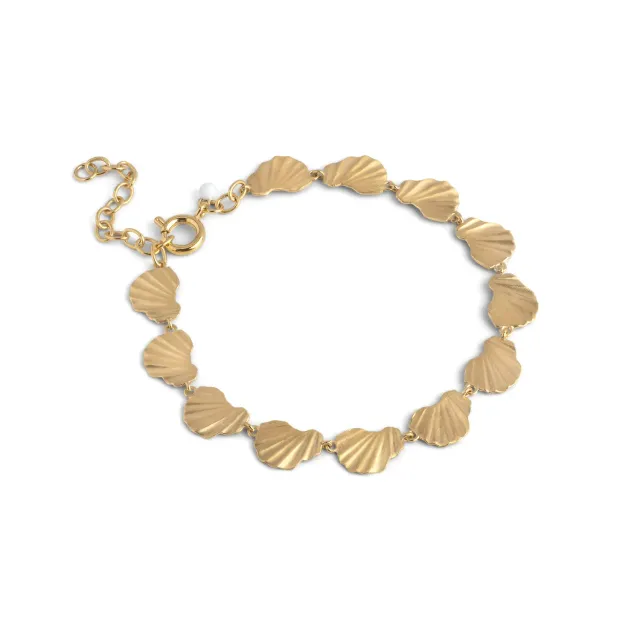 Enamel Wave Chunky armbånd 15+4 cm gullbelagt