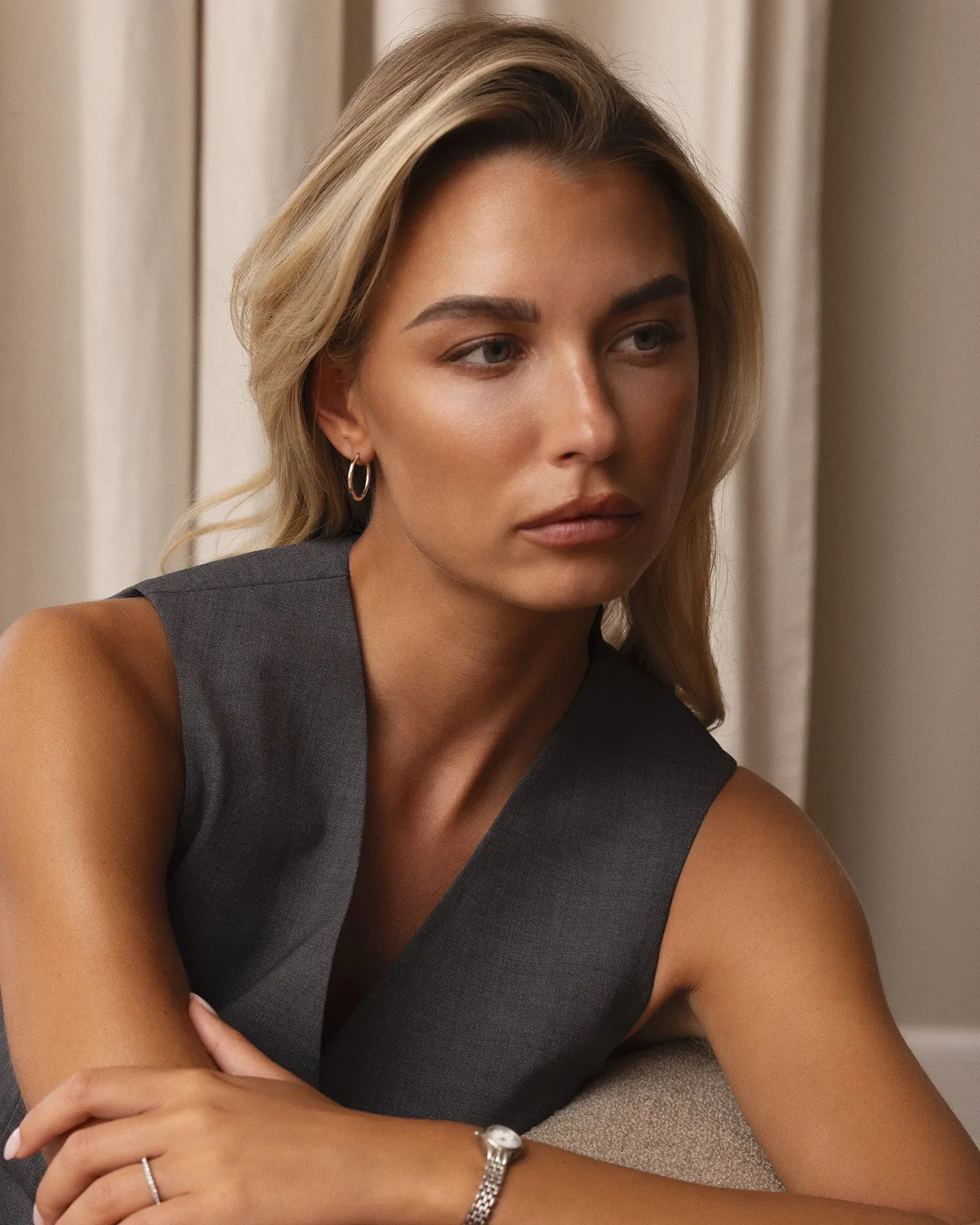 Mockberg Slim Large Hoops øredobber sølv 20 mm