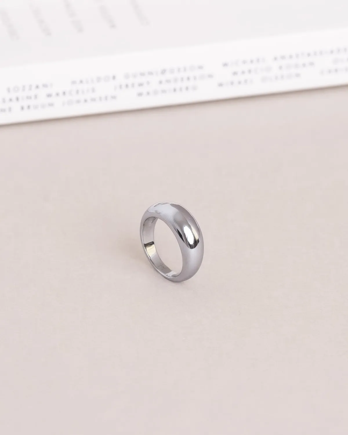 Mockberg Bold ring sølv 50 bred vanntett