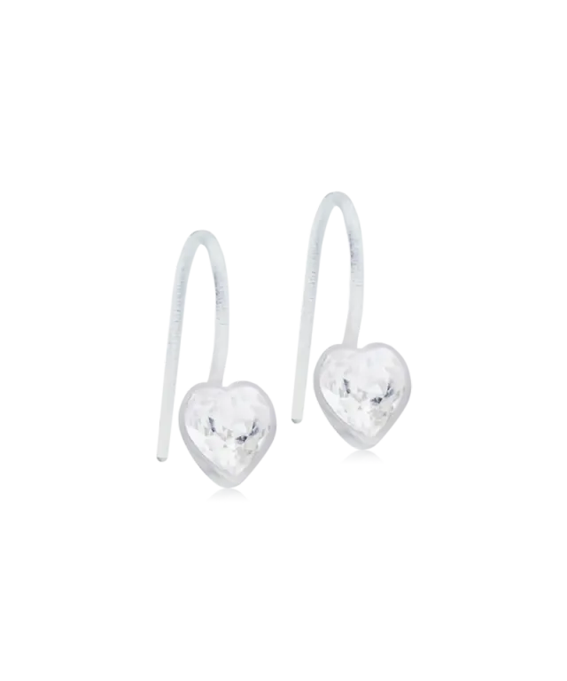 Blomdahl Pendant Fixed Heart øredobber crystal 6 mm plast nikkelfrie