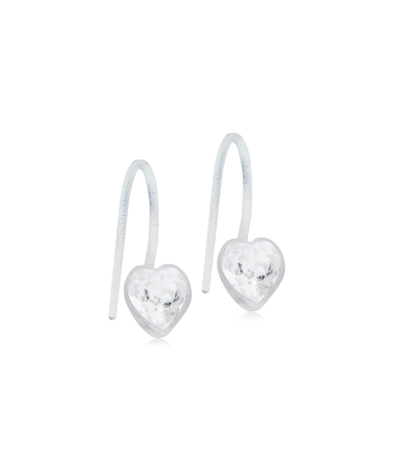 Blomdahl Pendant Fixed Heart øredobber crystal 6 mm plast nikkelfrie