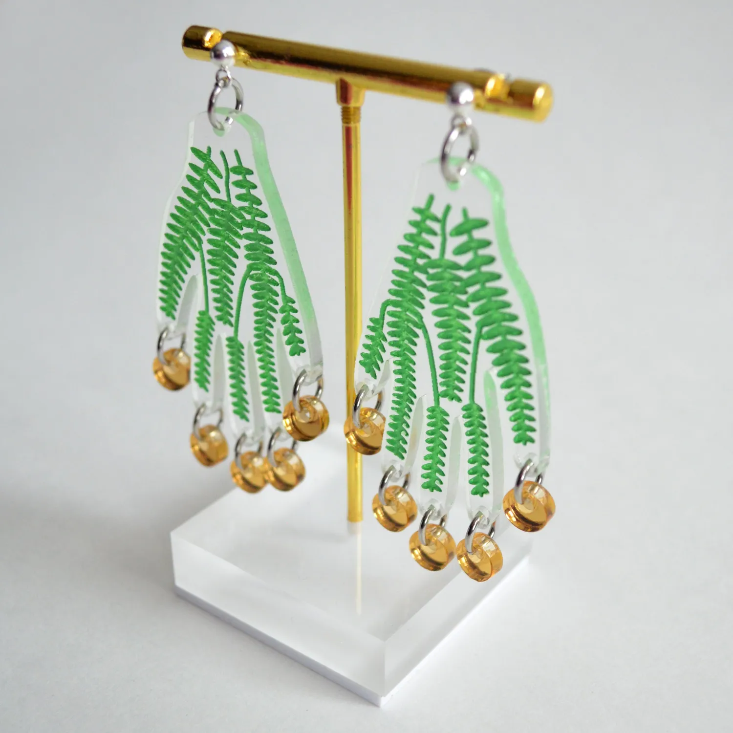 BooandBooFactory Hand Green Vines øredobber gull ranker