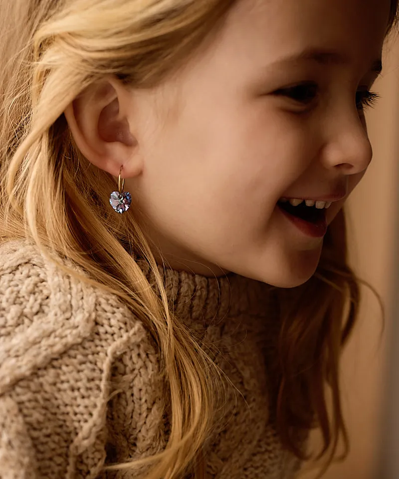 Blomdahl Ear Ring Heart øredobber 14 mm lilla gull