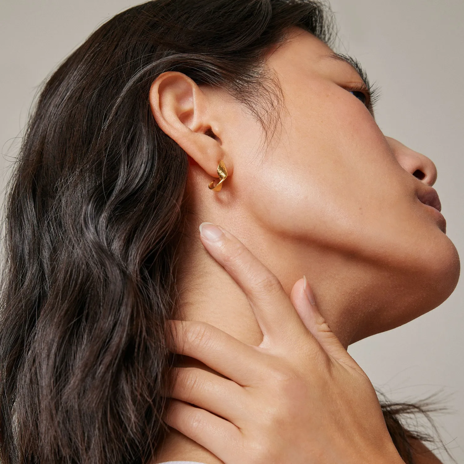 Enamel Daia hoops øredobber gull 15 mm