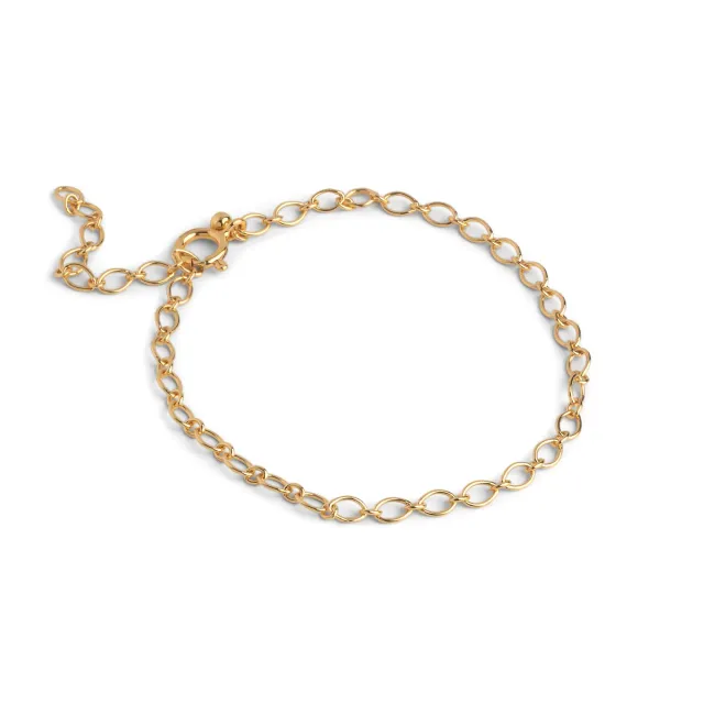 Enamel Simple Charm armbånd 19 cm forgylt