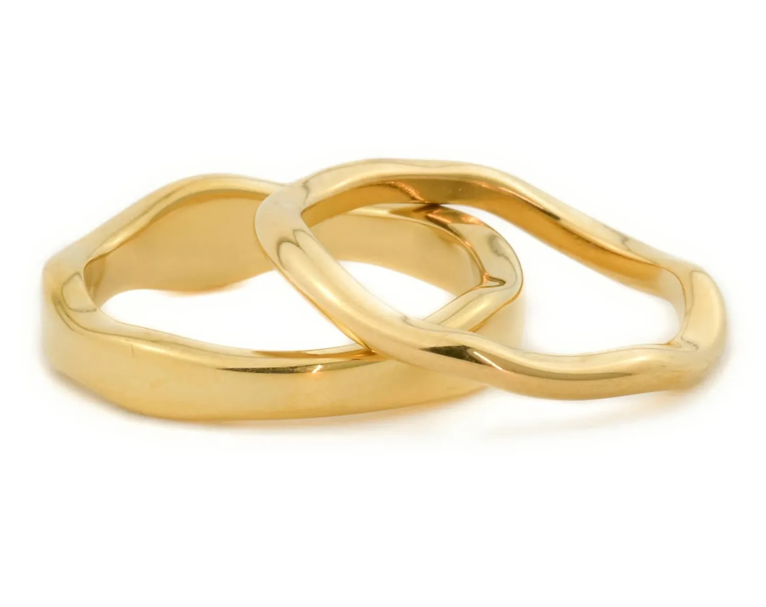 Mea Nani Stack ringsett 18K gull 2 ringer nikkelfri
