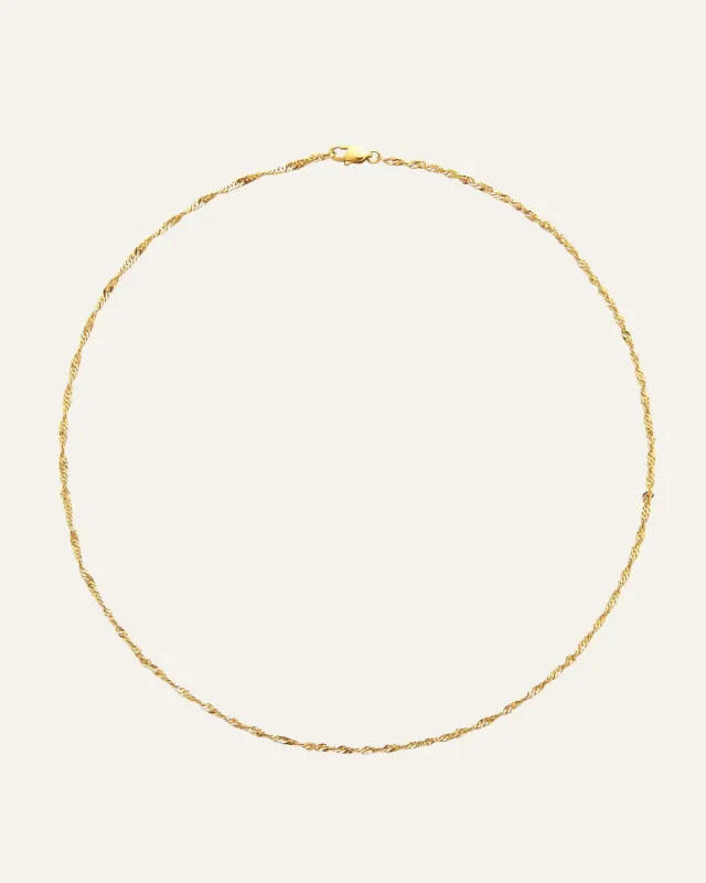 Mockberg Twirl Necklace halskjede 450+50 mm gull