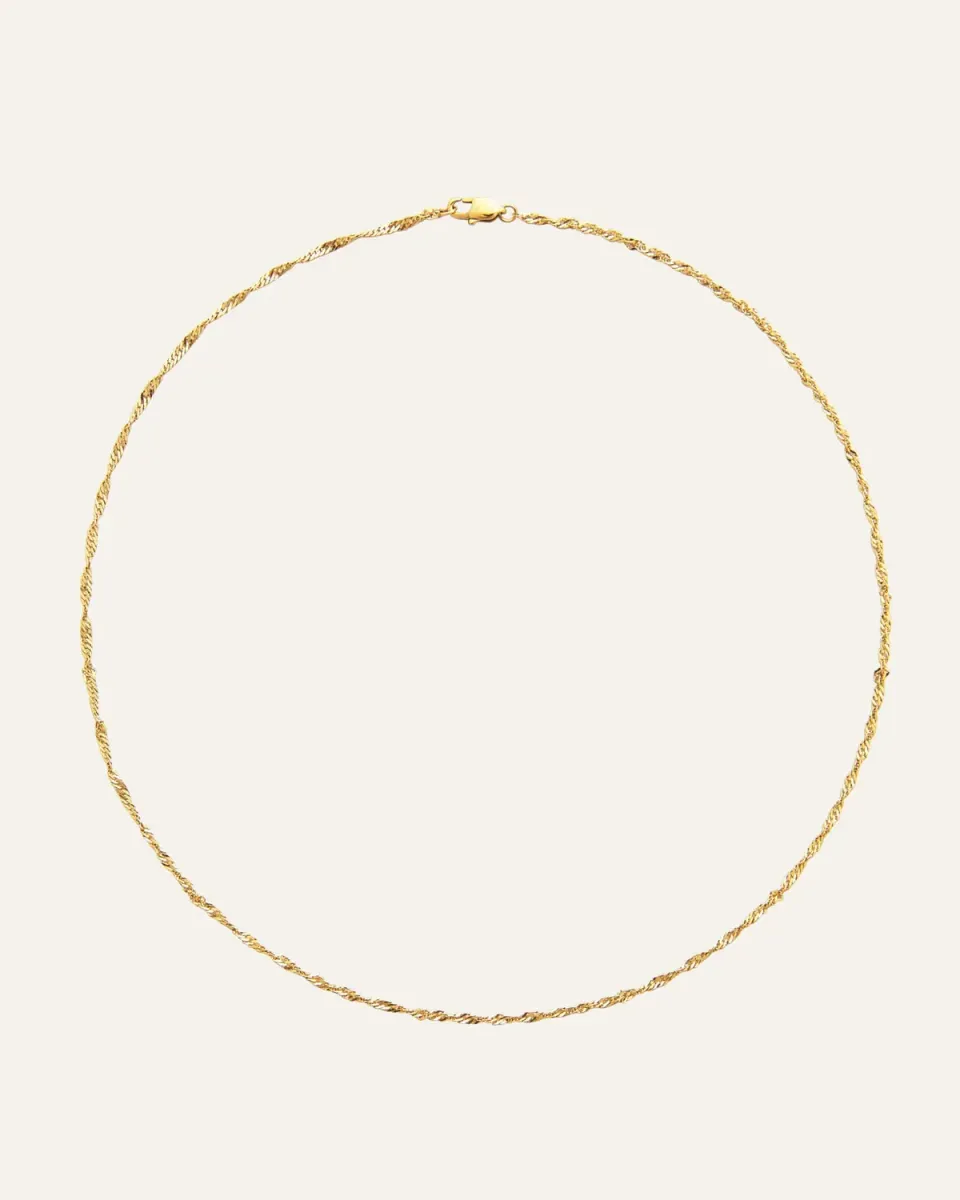 Mockberg Twirl Necklace halskjede 450+50 mm gull