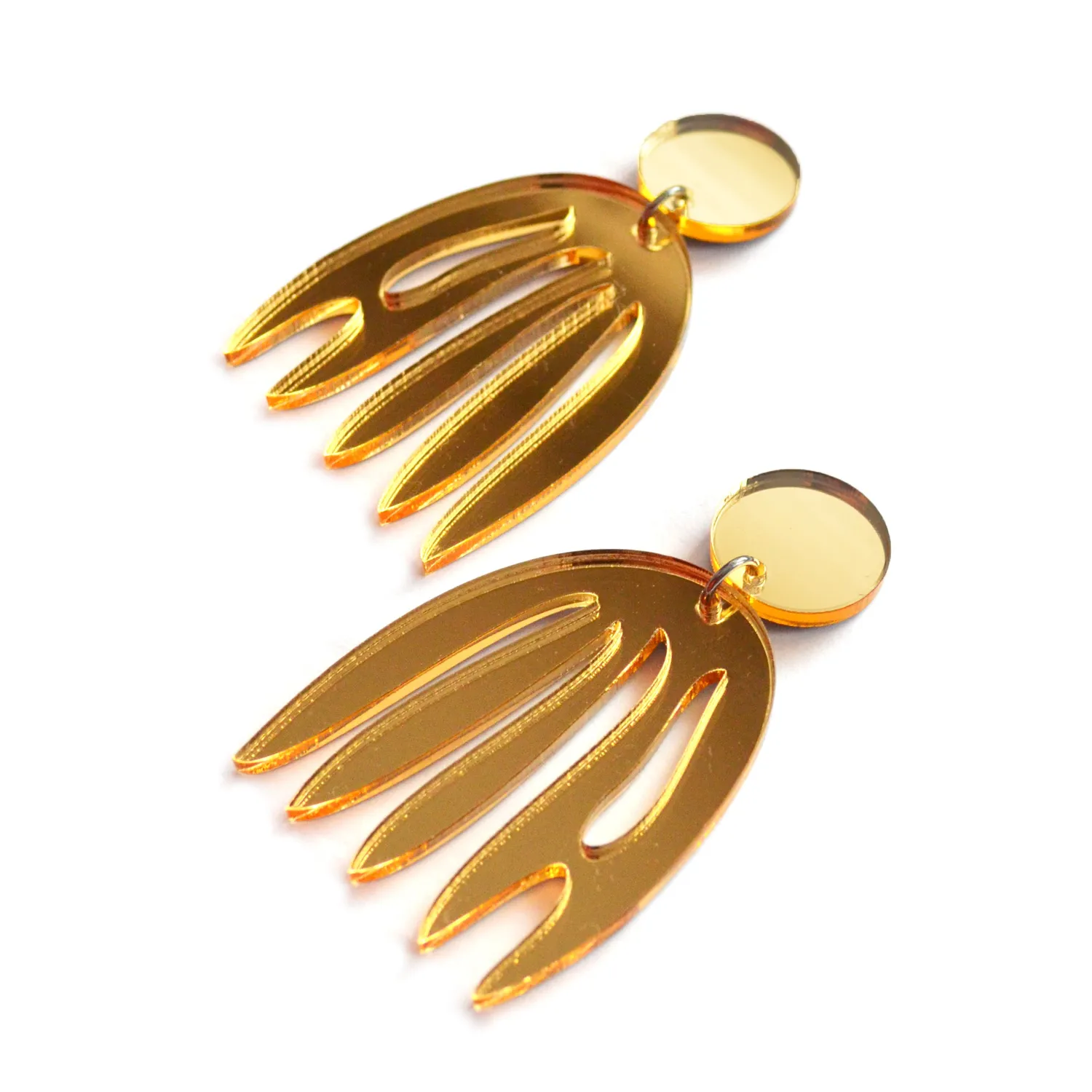 BooandBooFactory Gold Matisse akryl øredobber blad gullspeil