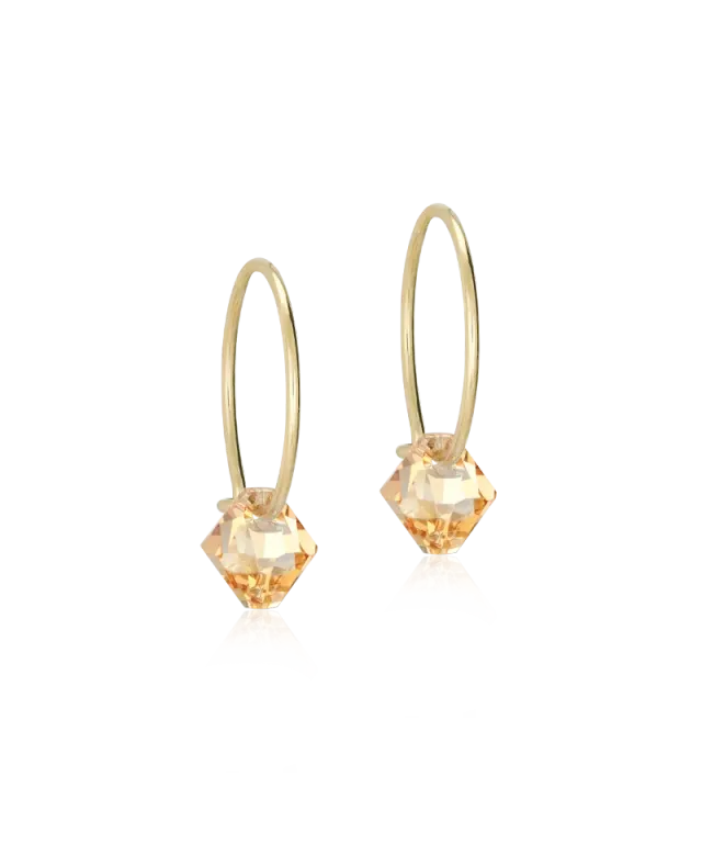 Blomdahl Ear Ring Bicone øreringer golden shadow 14 mm