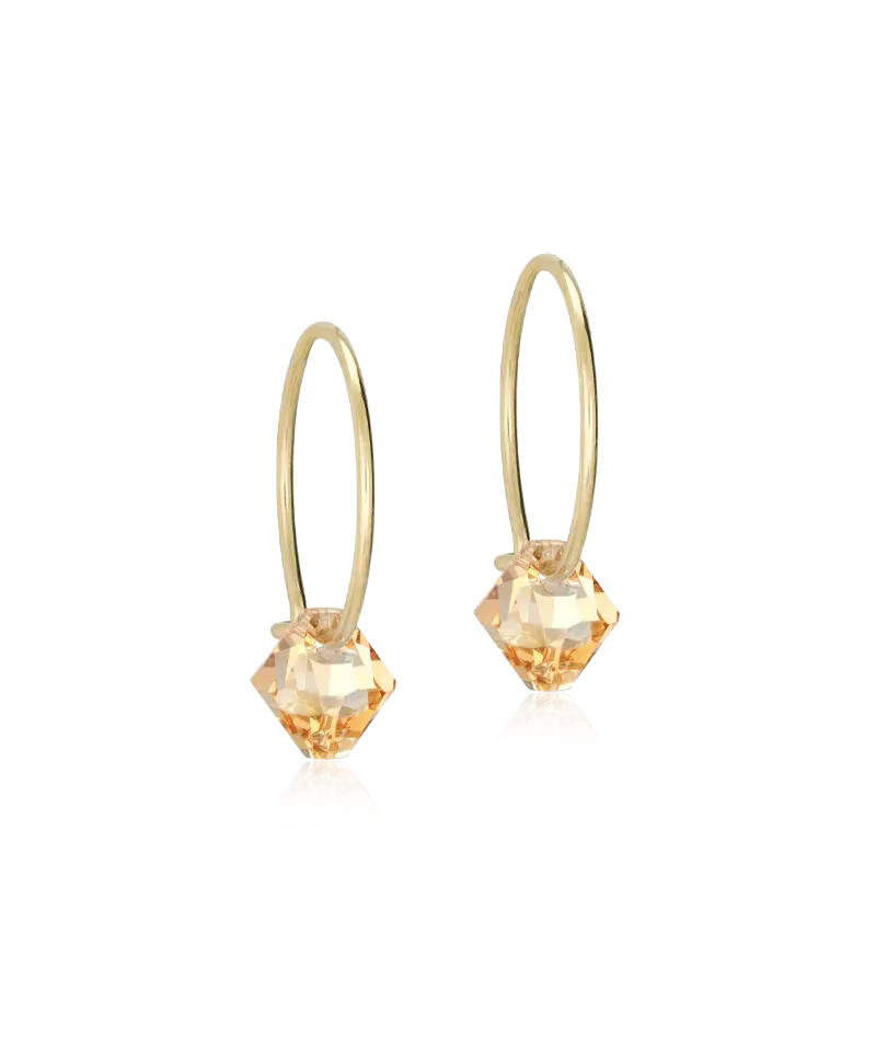 Blomdahl Ear Ring Bicone øreringer golden shadow 14 mm