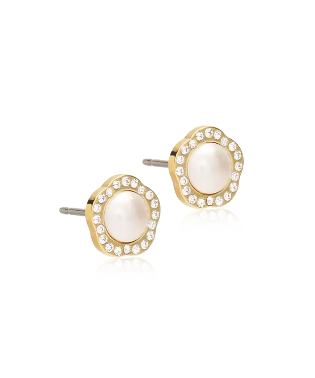Blomdahl Brilliance Fancy Pearl øredobber 8 mm gull