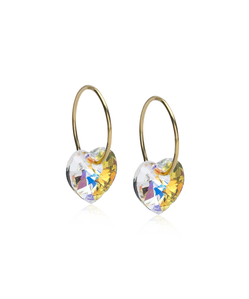 Blomdahl Ear Ring Pendant Heart ørering rainbow 14 mm