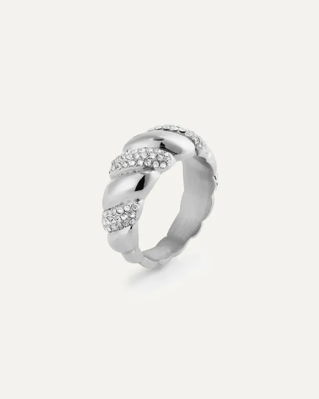 Mockberg Noela ring sølv hvit Preciosa