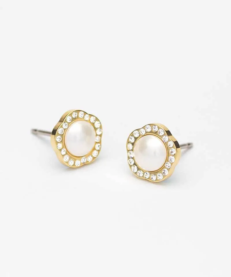 Blomdahl Brilliance Fancy Pearl øredobber 8 mm gull