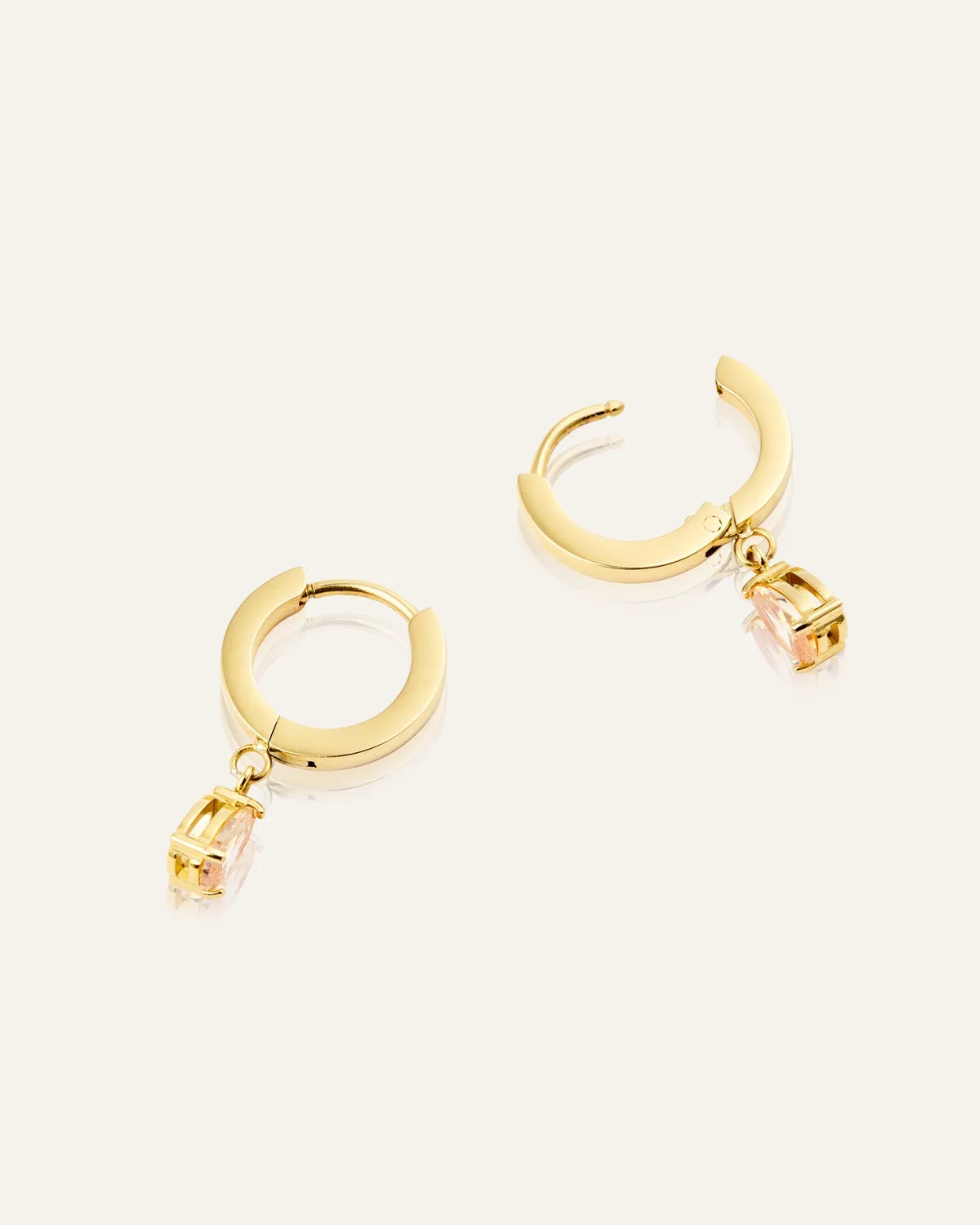 Mockberg Belle Champagne Hoops øreringer gull 13 mm