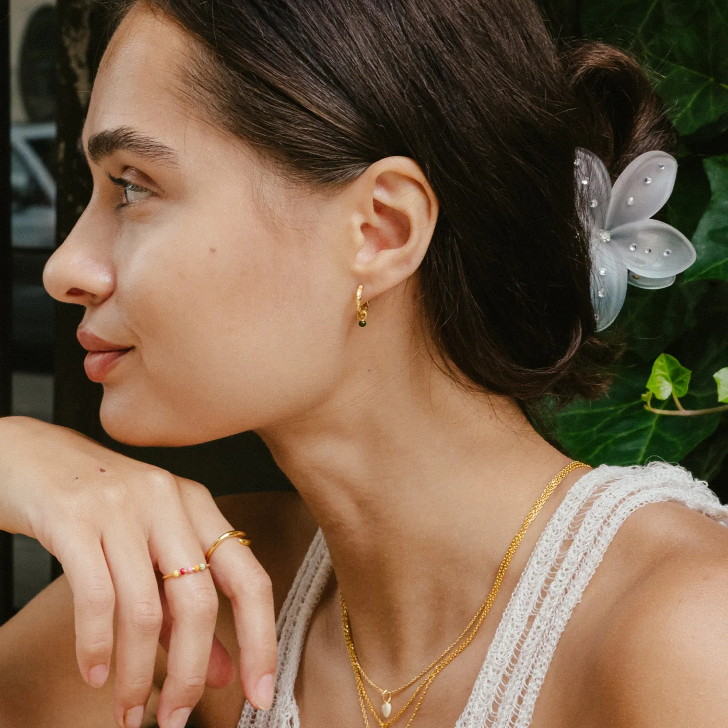 Enamel Belle hoops khaki 13 mm emalje
