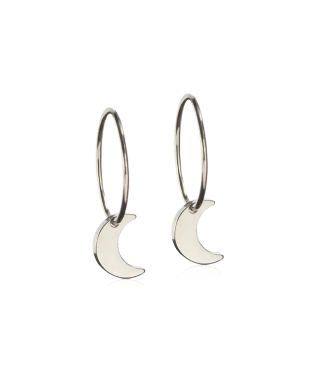Blomdahl Ear Ring øredobber 14 mm Pendant Moon titan