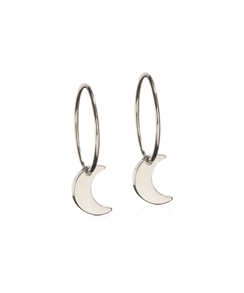 Blomdahl Ear Ring øredobber 14 mm Pendant Moon titan