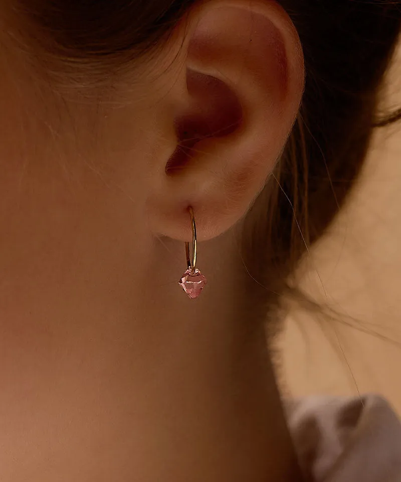 Blomdahl Ear Ring 14 mm øredobber light rose gull