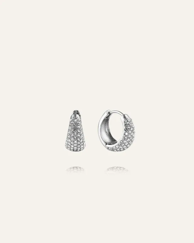 Mockberg Treasure hoops sølv medium 16 mm cz