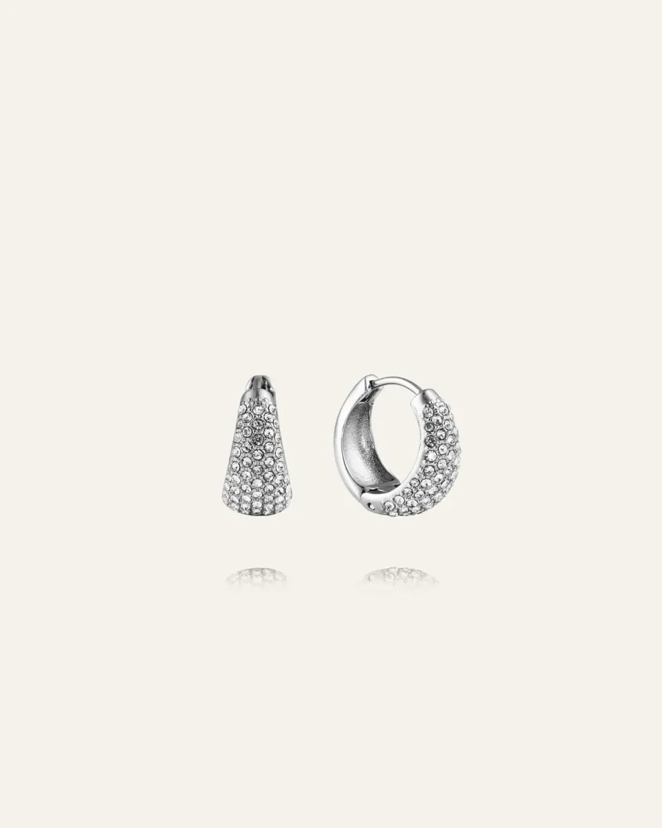 Mockberg Treasure hoops sølv medium 16 mm cz