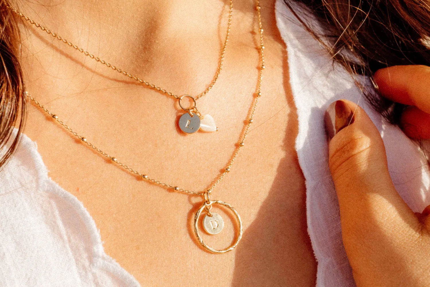 Eremis Hjerte perlemor charm gull mix & match