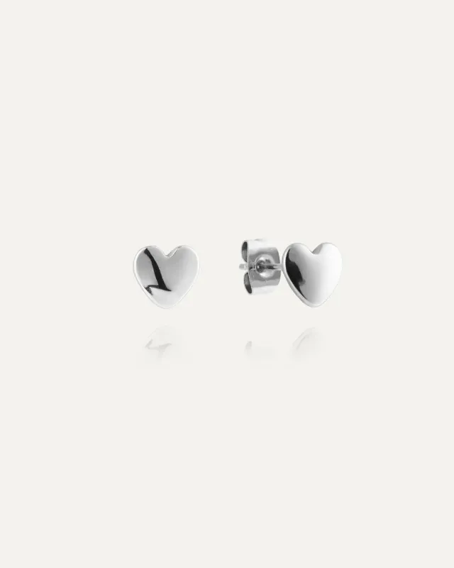 Mockberg Love Small Studs hjerteøredobber sølv 4 mm