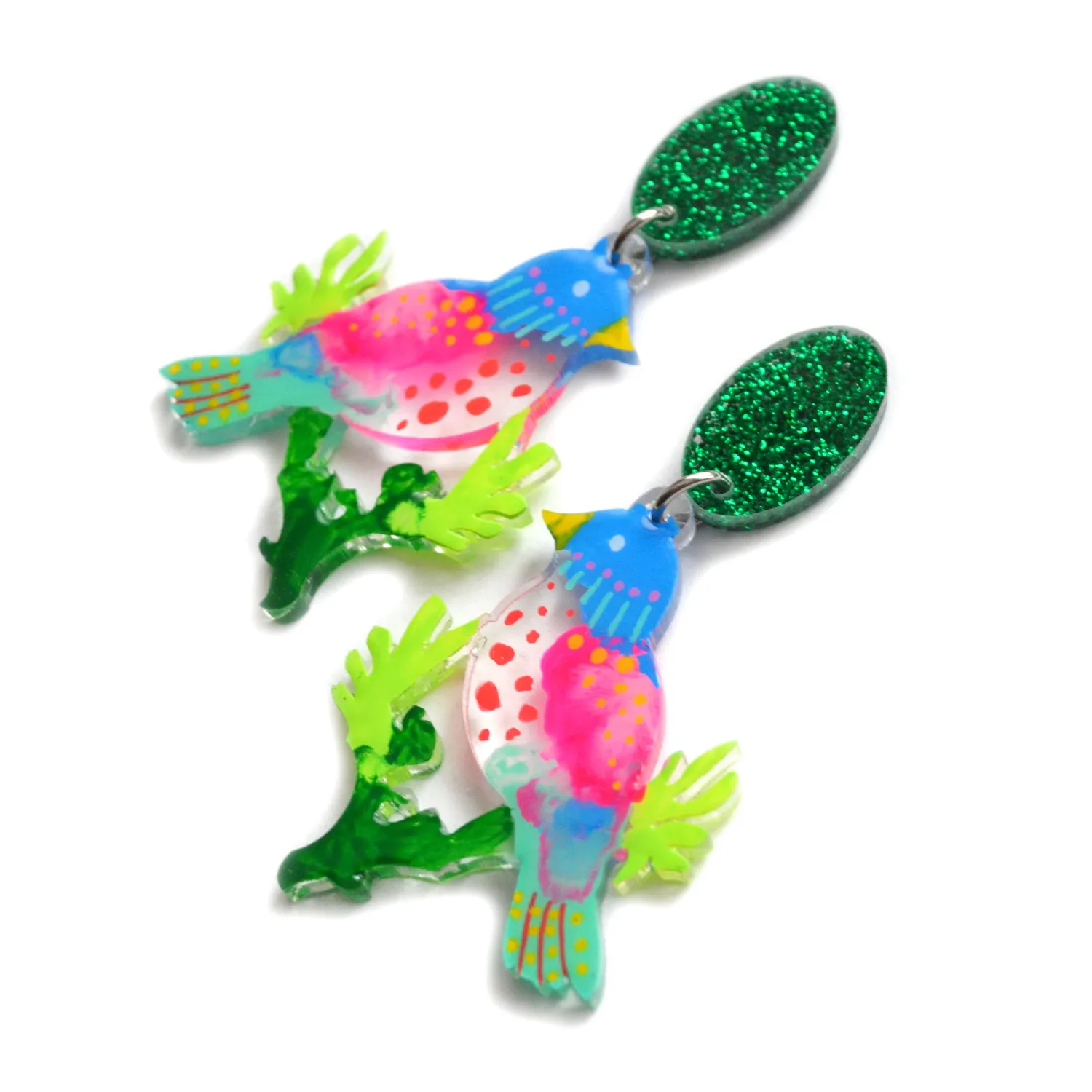 BooandBooFactory Tropical Bird øredobber akryl fugl