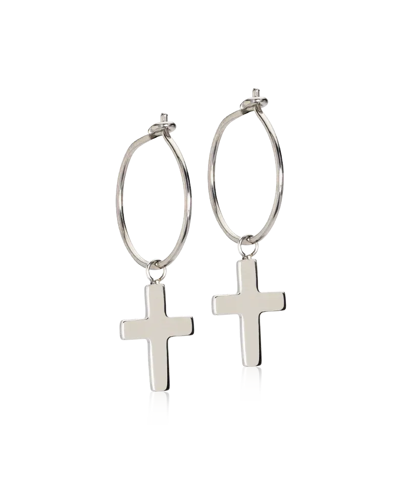 Blomdahl Ear Ring Pendant Cross øredobb titan 14 mm