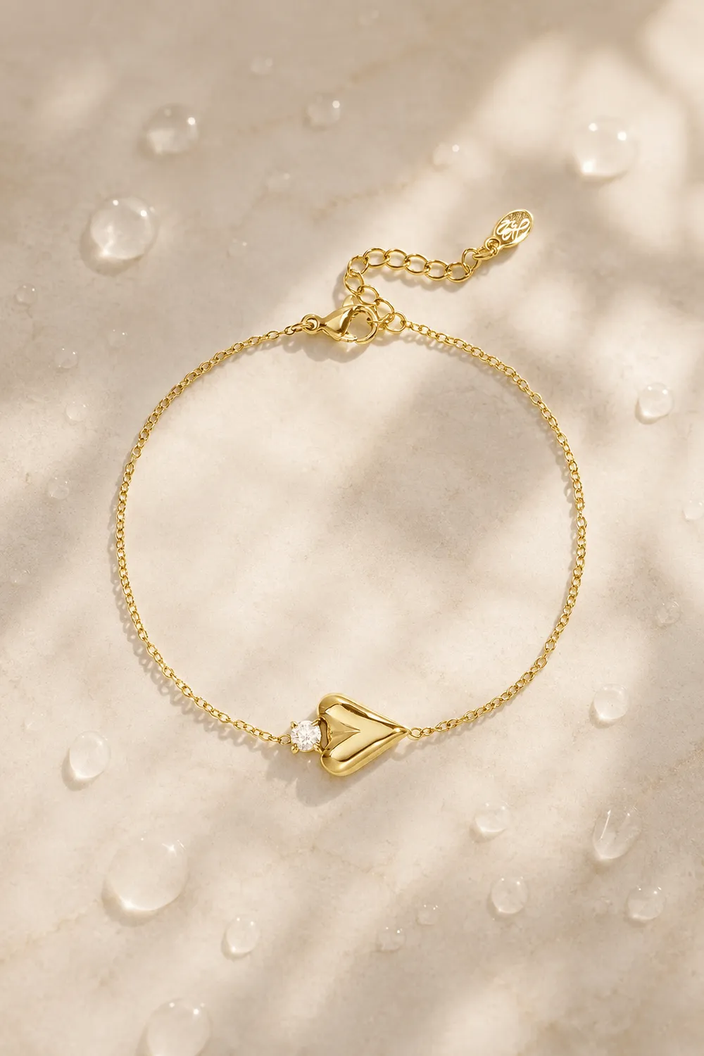 Mea Nani Bella armbånd hjerte gull 14K