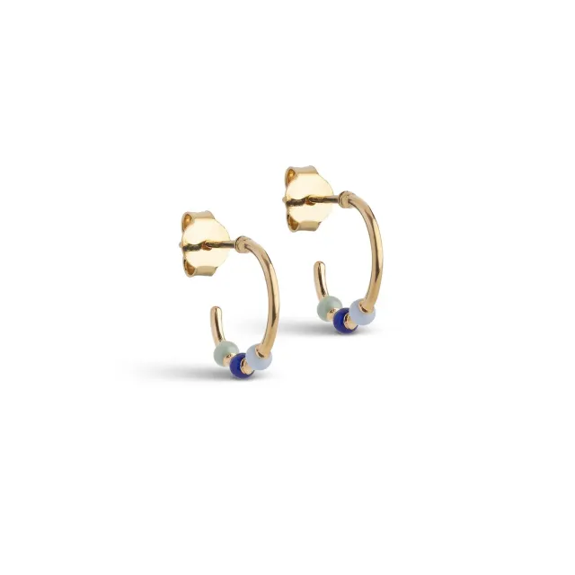 Enamel Copenhagen Lola Small hoops gull Earthtone 12 mm