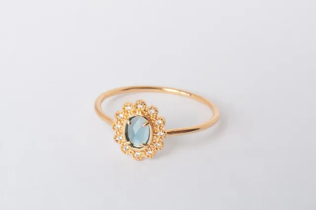 Eremis Delphinium ring 18k gull blå sten